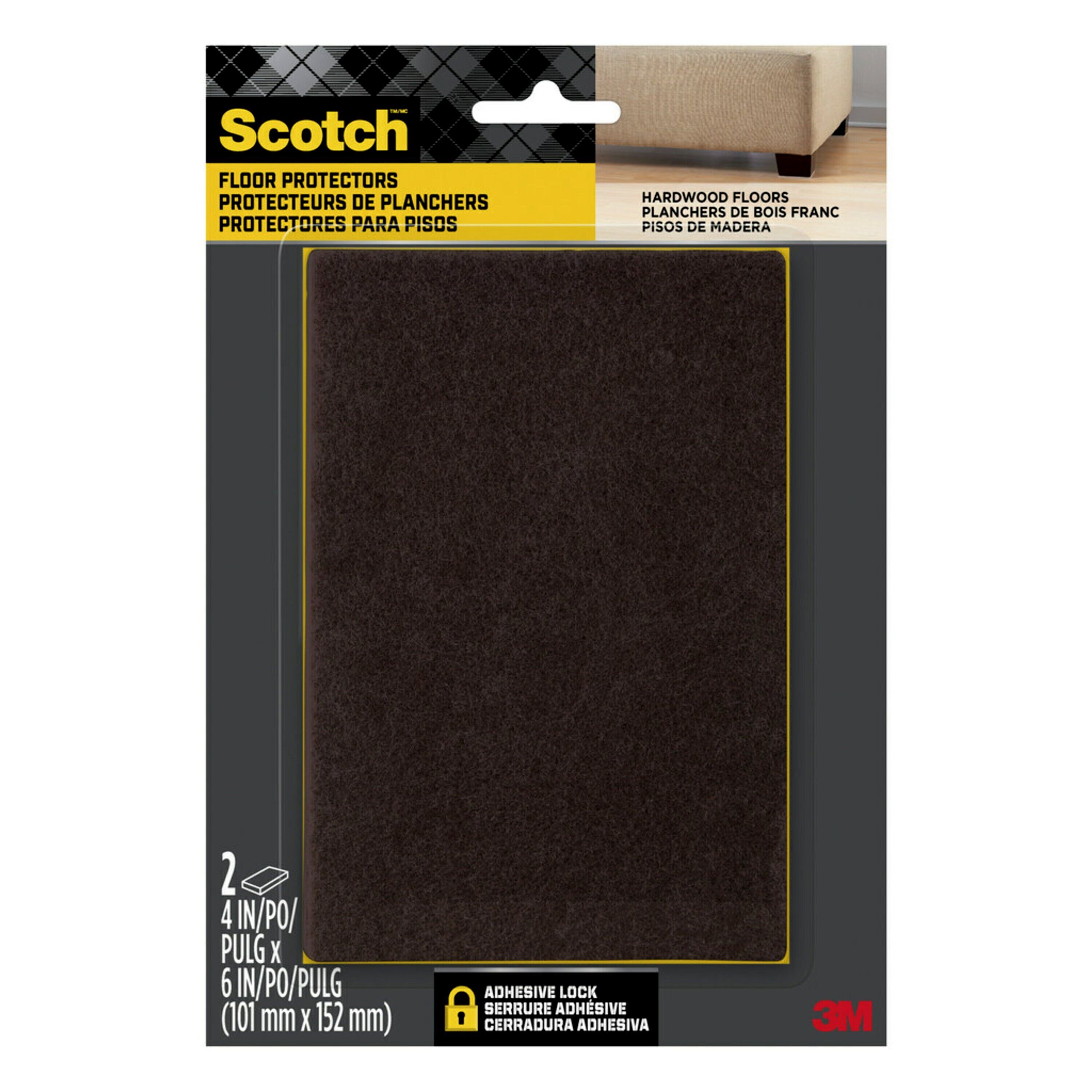 Scotch Easy Cut 2-Pack 4-in x 6-in Brown Rectangular Felt Furniture Pads in  the Felt Pads department at